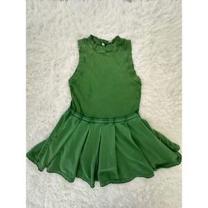 Daily Practice by Anthropologie Pleated‎ Mini Dress Green size Medium